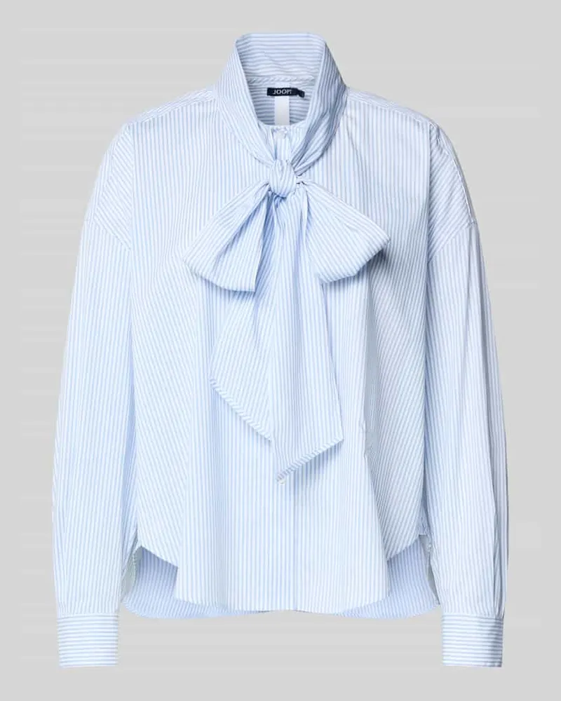 JOOP! Regular Fit Schluppenbluse mit Stitching Modell 'BENINA Hellblau