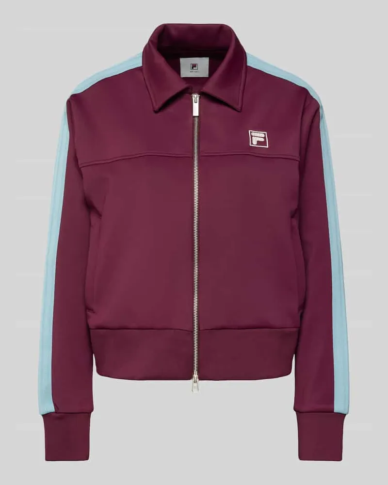 Fila Regular Fit Sweatjacke mit elastischen Abschlüssen Dunkelrot