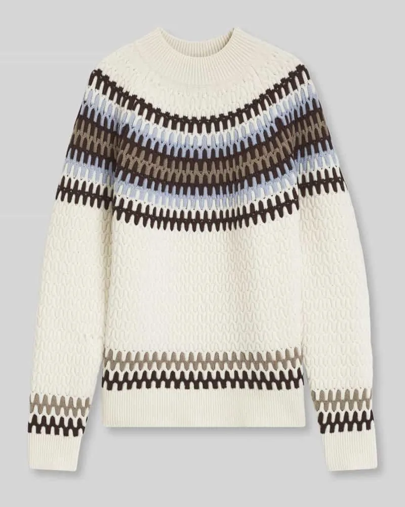 HUGO BOSS Pullover aus Wolle mit Mock Neck Modell 'C-Fiotto Offwhite