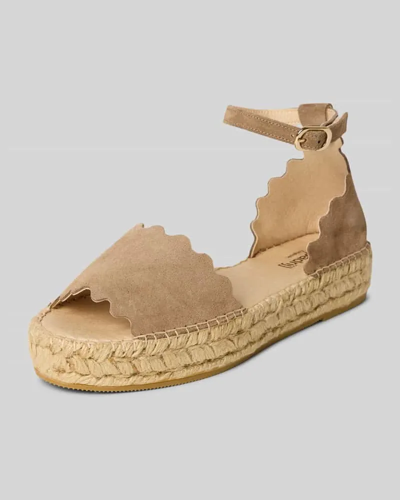 Espadrij Sandalen aus Leder mit Dornschließe Modell 'LYON Beige