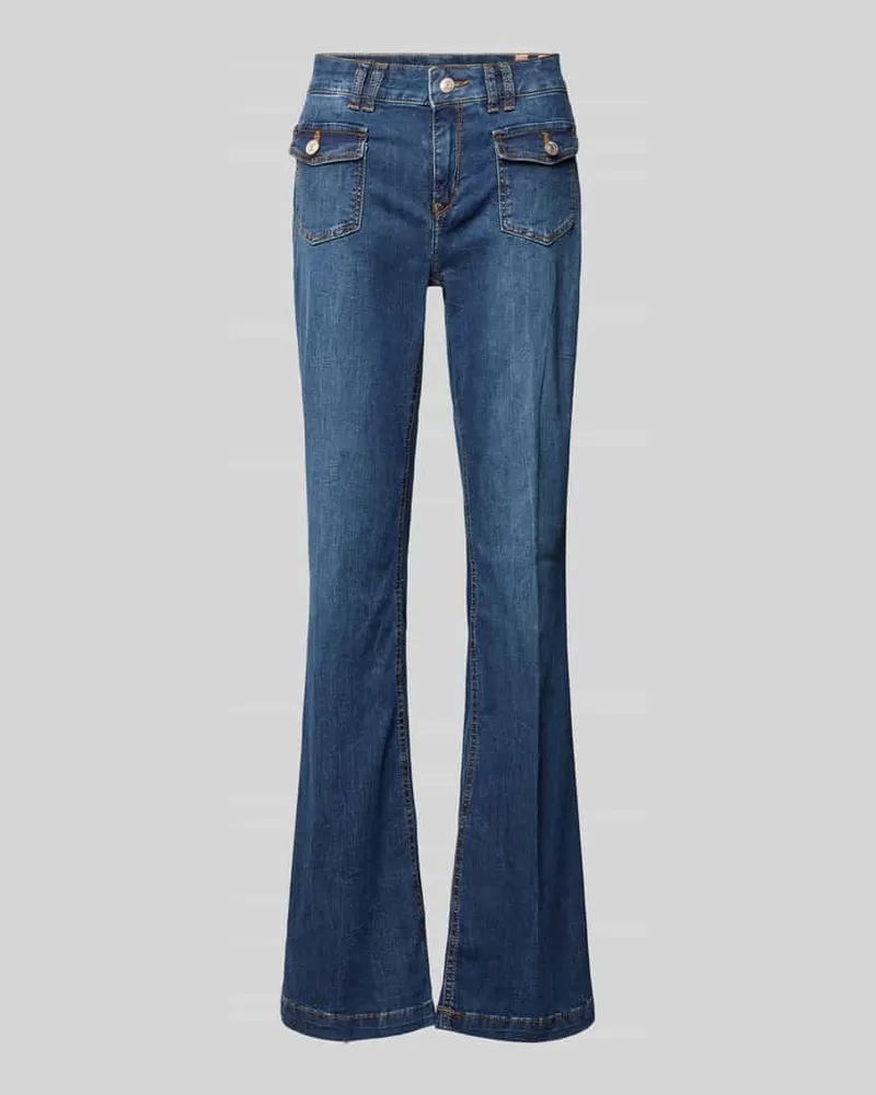 MAC Jeans Bootcut Jeans mit Eingrifftaschen Dunkelblau