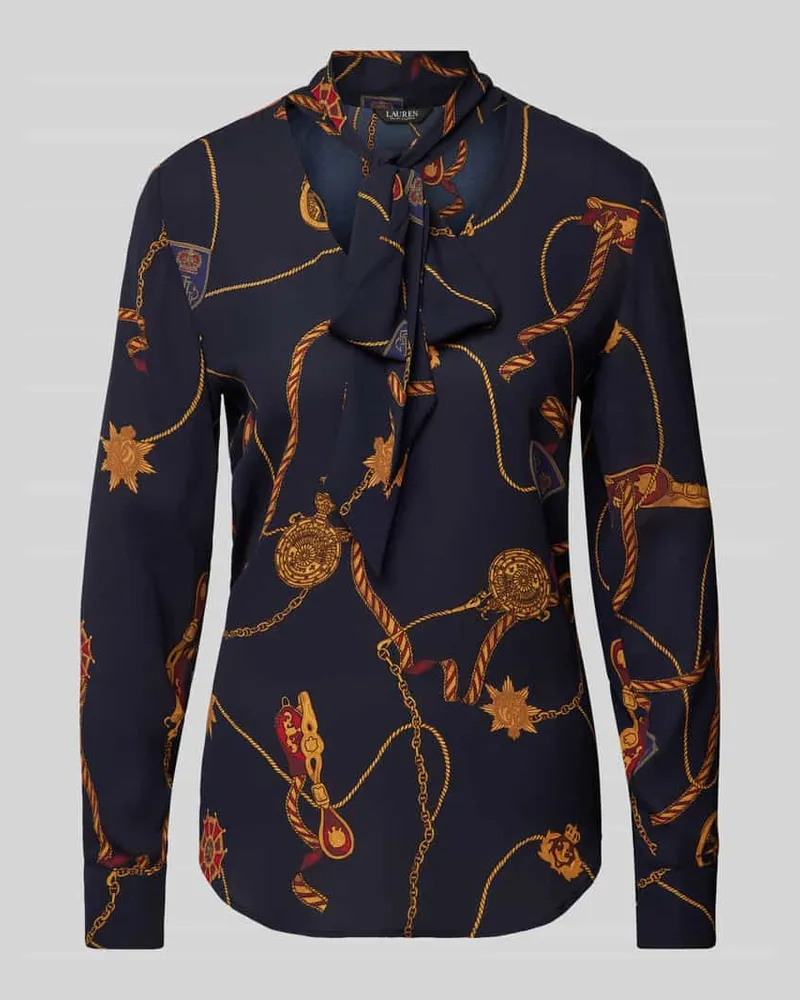Ralph Lauren Blusenshirt mit Schleifen-Detail Modell 'YILVRAY Dunkelblau