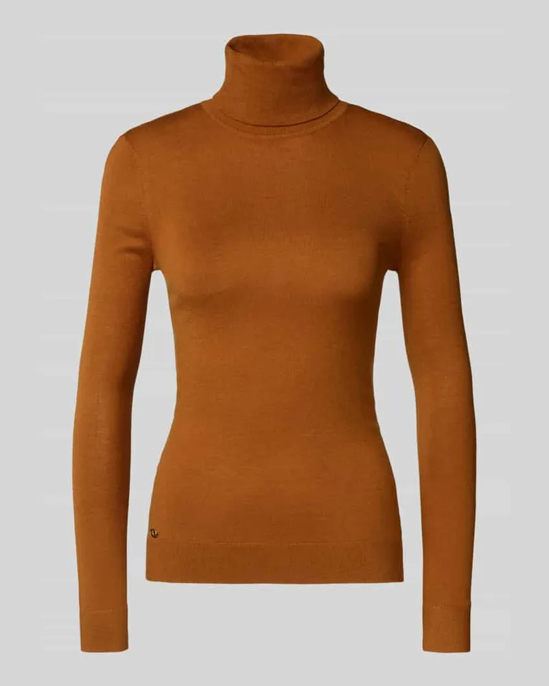 Ralph Lauren Strickpullover mit Seiden-Anteil Modell 'ZOE Mittelbraun