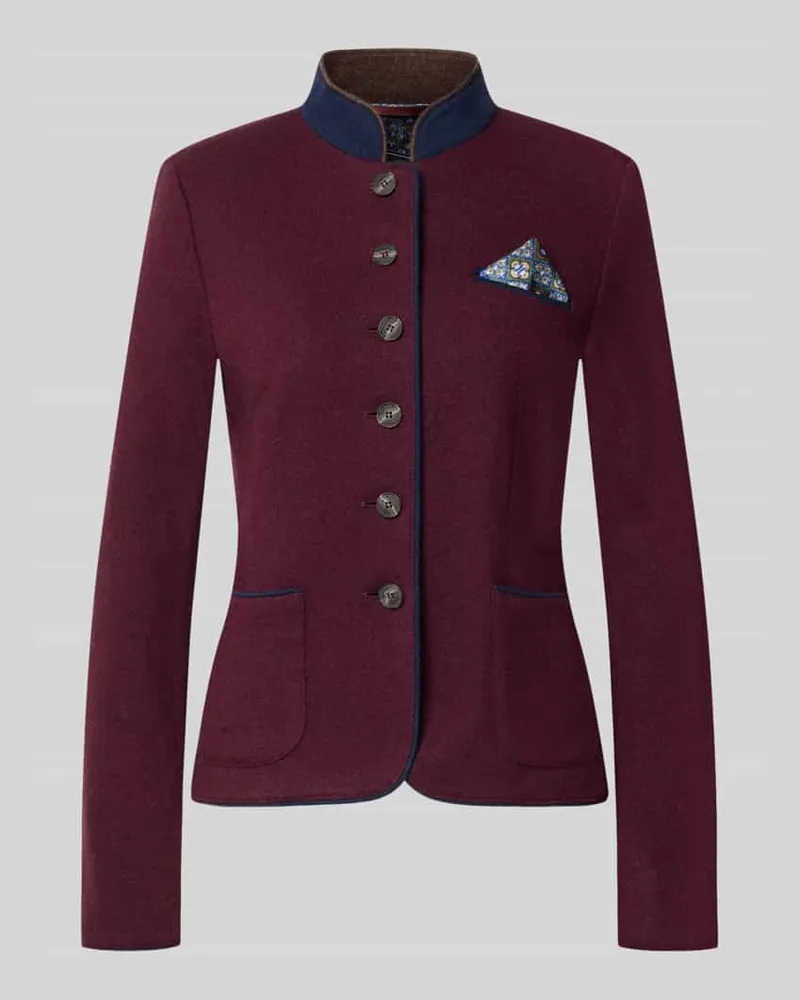 White Label Blazer aus Woll-Mix mit Einstecktuch Bordeaux
