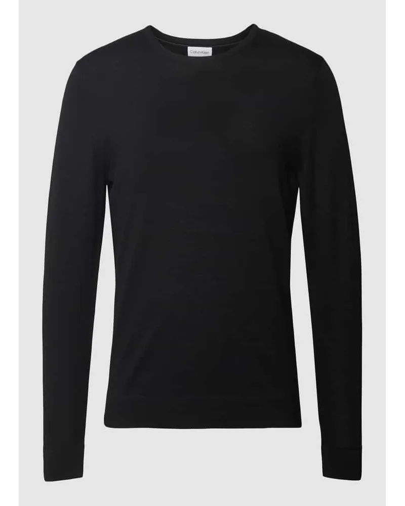 Calvin Klein Strickpullover mit Logo-Stitching Modell 'SUPERIOR Black