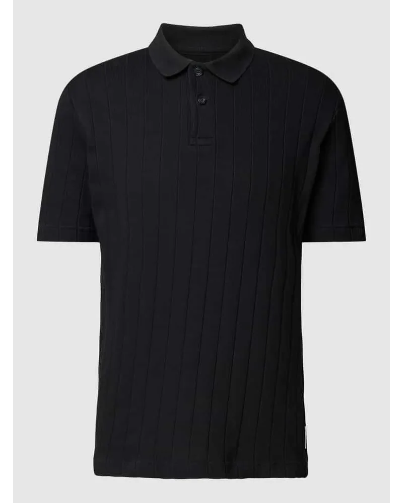 Marc O'Polo Regular Fit Poloshirt mit kurzer Knopfleiste Black