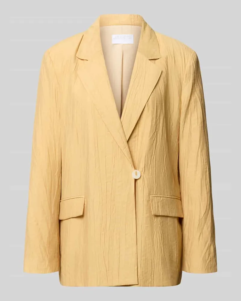 JAKE*S Straight Fit Blazer aus Viskose-Mix mit Strukturmuster Gelb