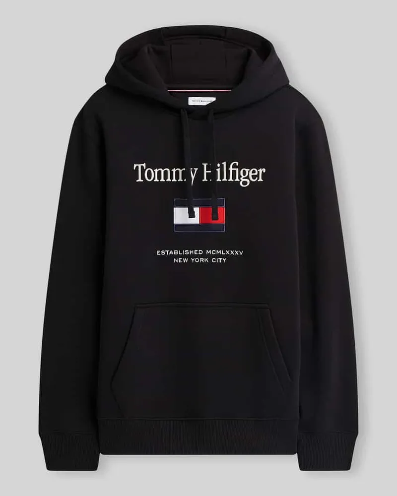 Tommy Hilfiger Regular Fit Hoodie aus Baumwoll-Mix Black