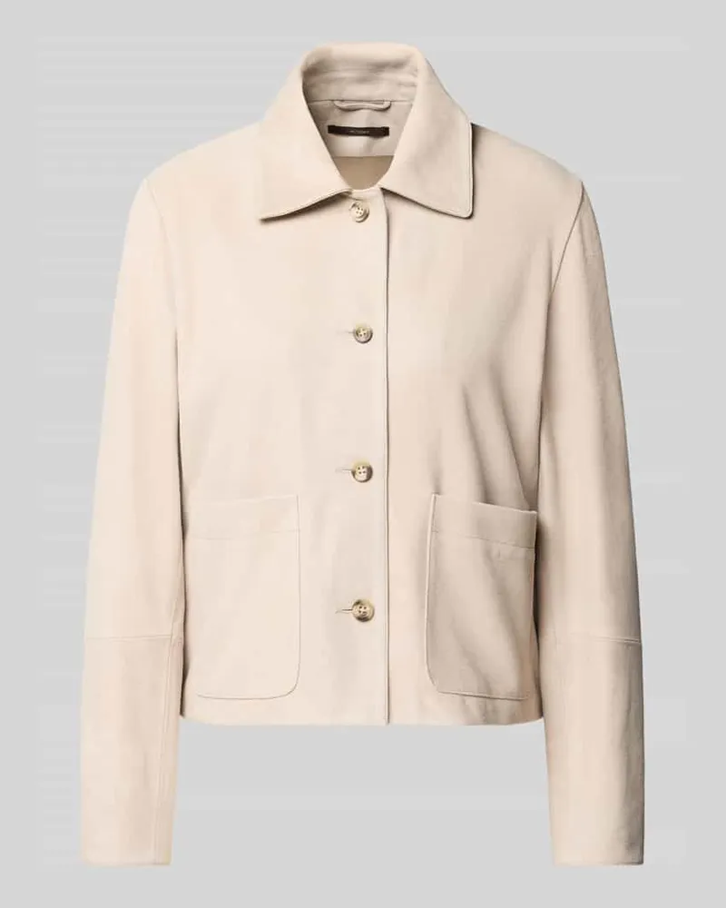 windsor. Lederjacke mit Umlegekragen Stein