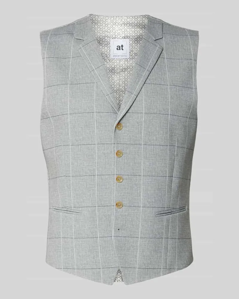 Atelier Torino Weste mit Reverskragen und Paspeltaschen Gruen