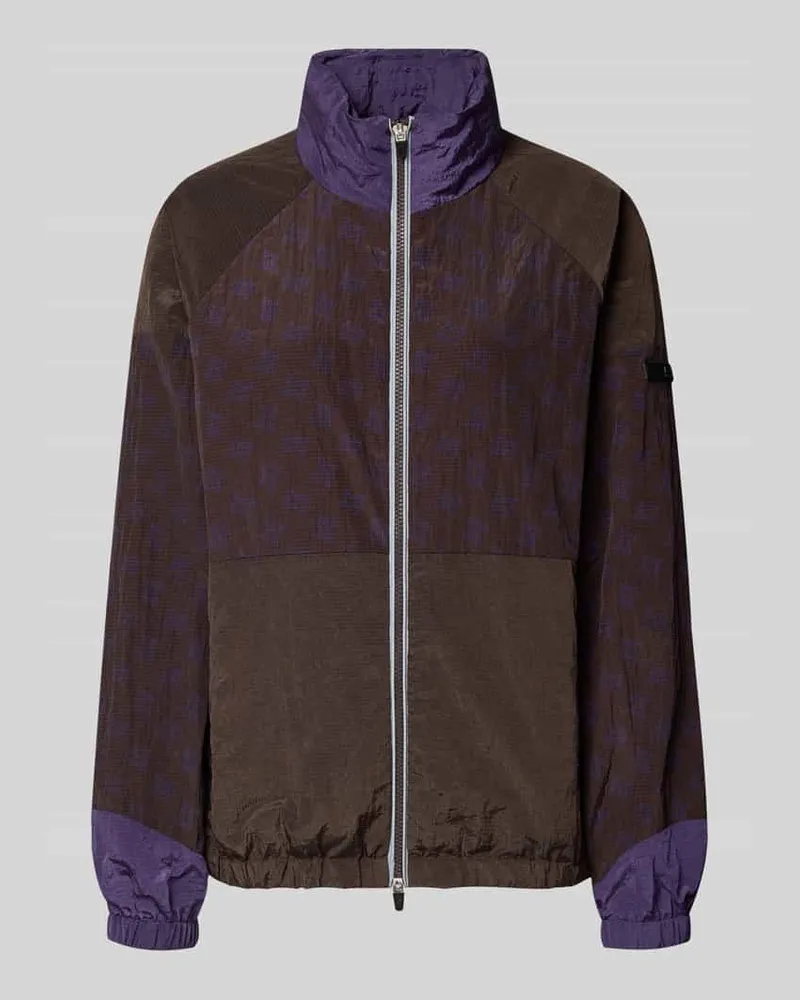 EA7 Jacke mit Zweiwege-Reißverschluss Dunkelbraun