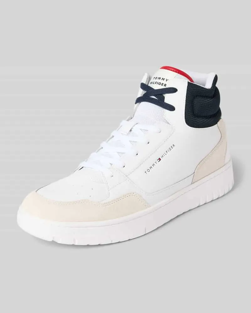 Tommy Hilfiger High Top Sneaker aus echtem Leder Modell 'BASKET CORE Weiss