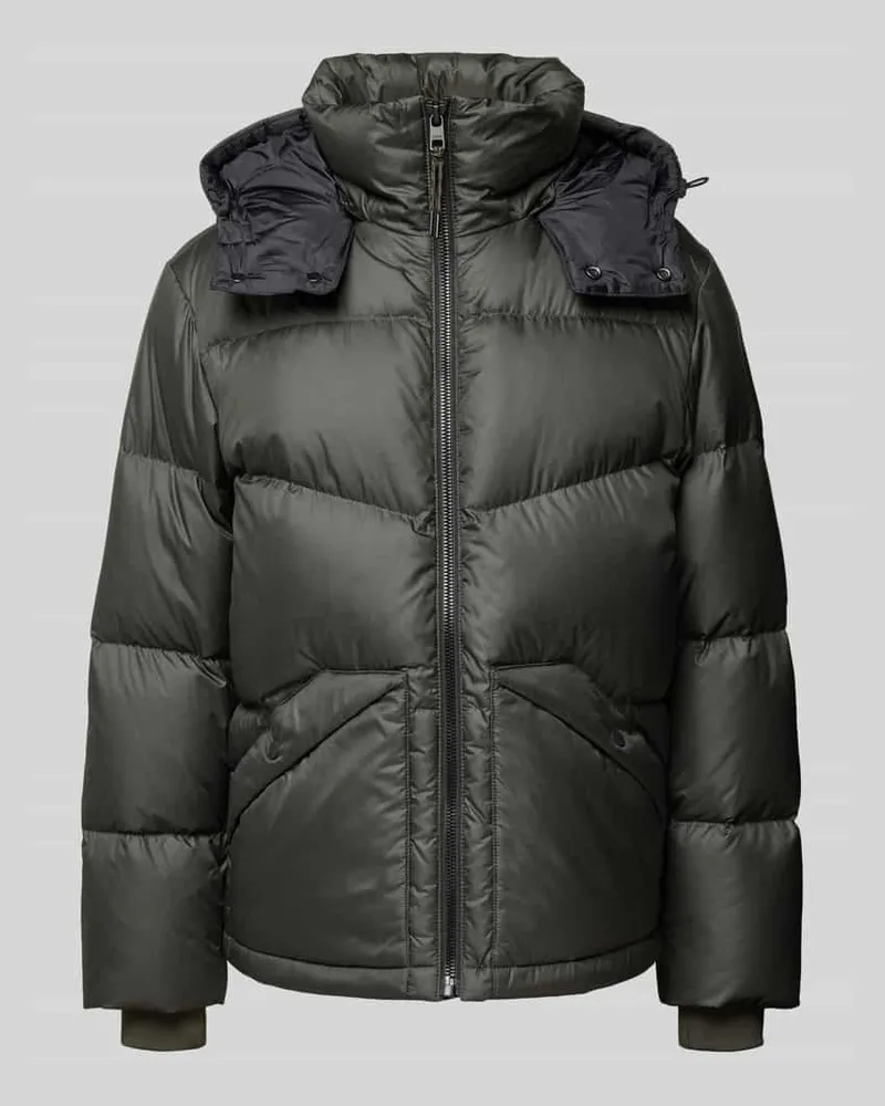 Marc O'Polo Regular Fit Daunenjacke mit abnehmbarer Kapuze Khaki