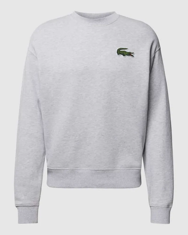 Lacoste Loose Fit Sweatshirt in Melange-Optik Hellgrau