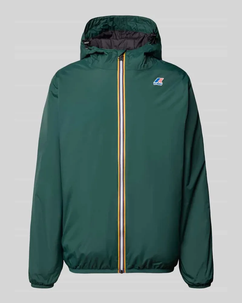 K-Way Jacke mit Logo und Reißverschluss Petrol
