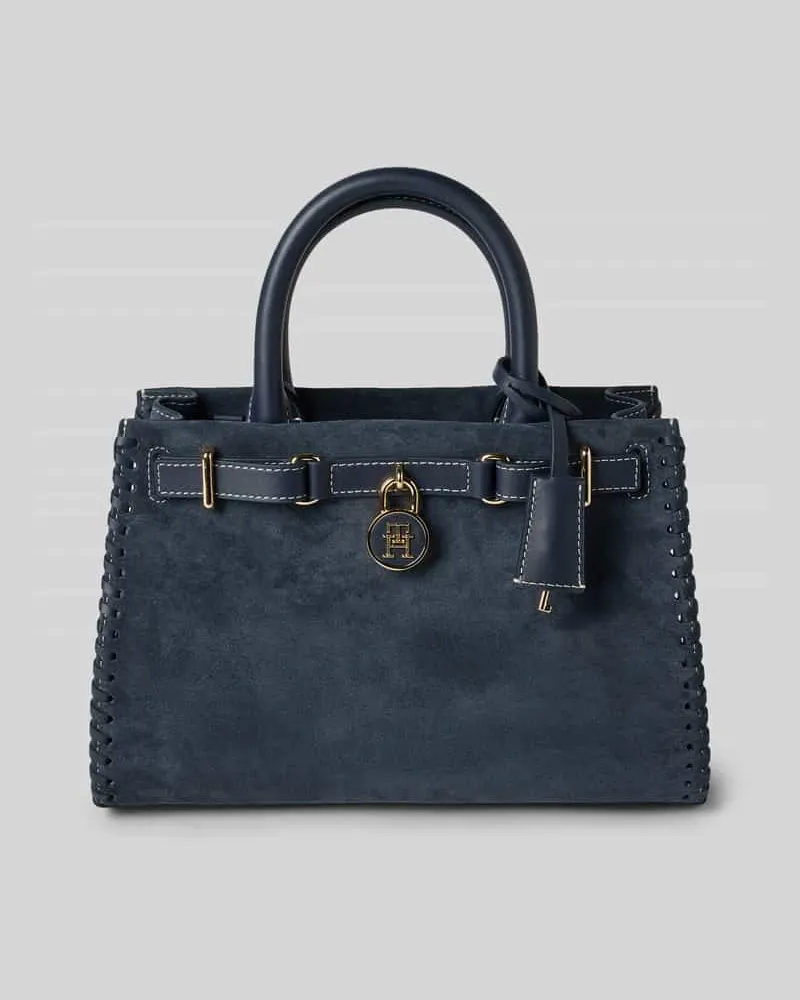 Tommy Hilfiger Tote Bag aus echtem Veloursleder Marine