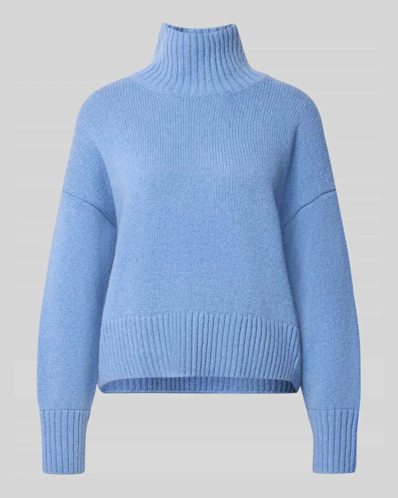 Lanius Relaxed Fit Pullover aus Schurwoll-Mix in Strick-Optik Hellblau