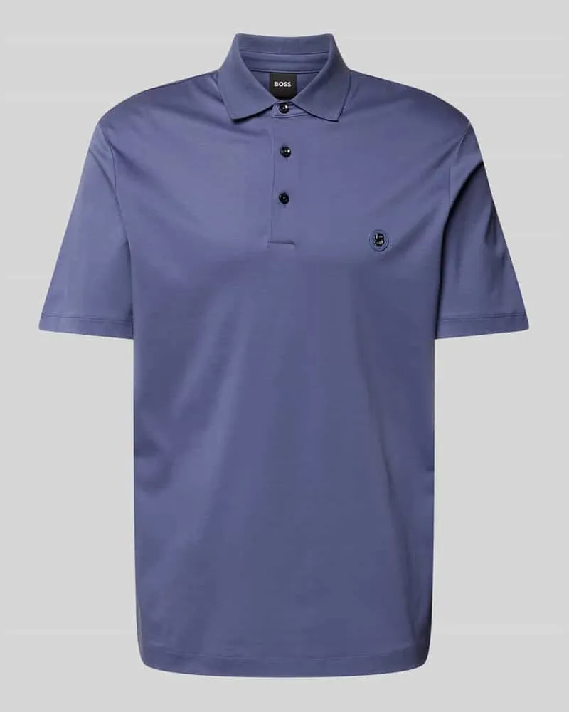 HUGO BOSS Slim Fit Poloshirt mit Label-Patch Modell 'Parris Bleu