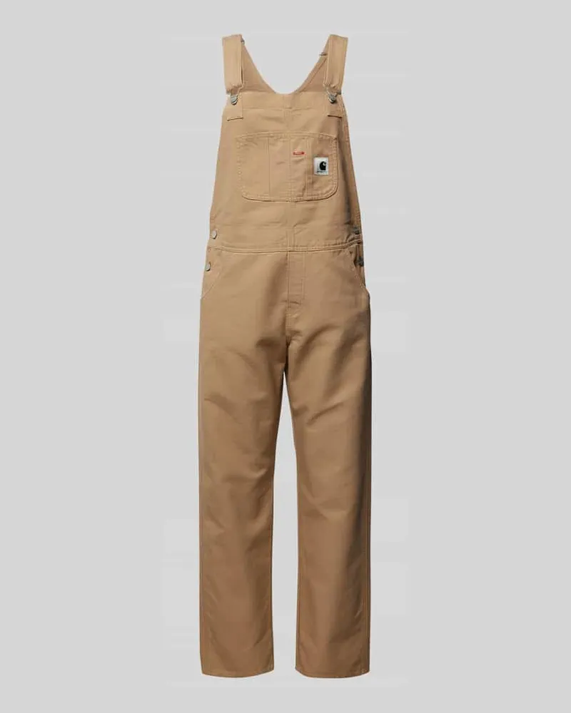 Carhartt WIP Straight Leg Latzhose mit Label-Patch Modell 'Bib Sand