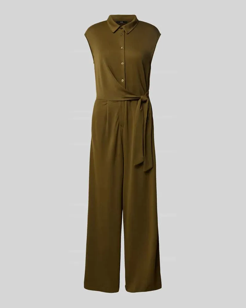 ZERO Jumpsuit mit Knopfleiste Oliv