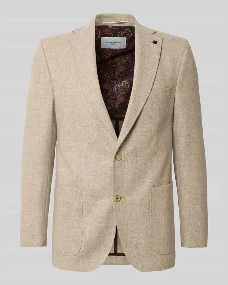 Carl Gross 2-Knopf-Sakko mit Reverskragen Modell 'Tebbo Beige