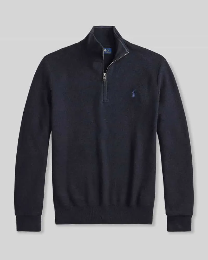 Ralph Lauren Regular Fit Troyer aus reiner Baumwolle Dunkelblau