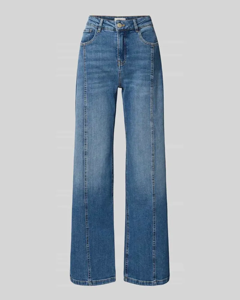 OPUS Slim Fit Jeans aus Baumwoll-Mix Modell 'Miva strong Jeansblau