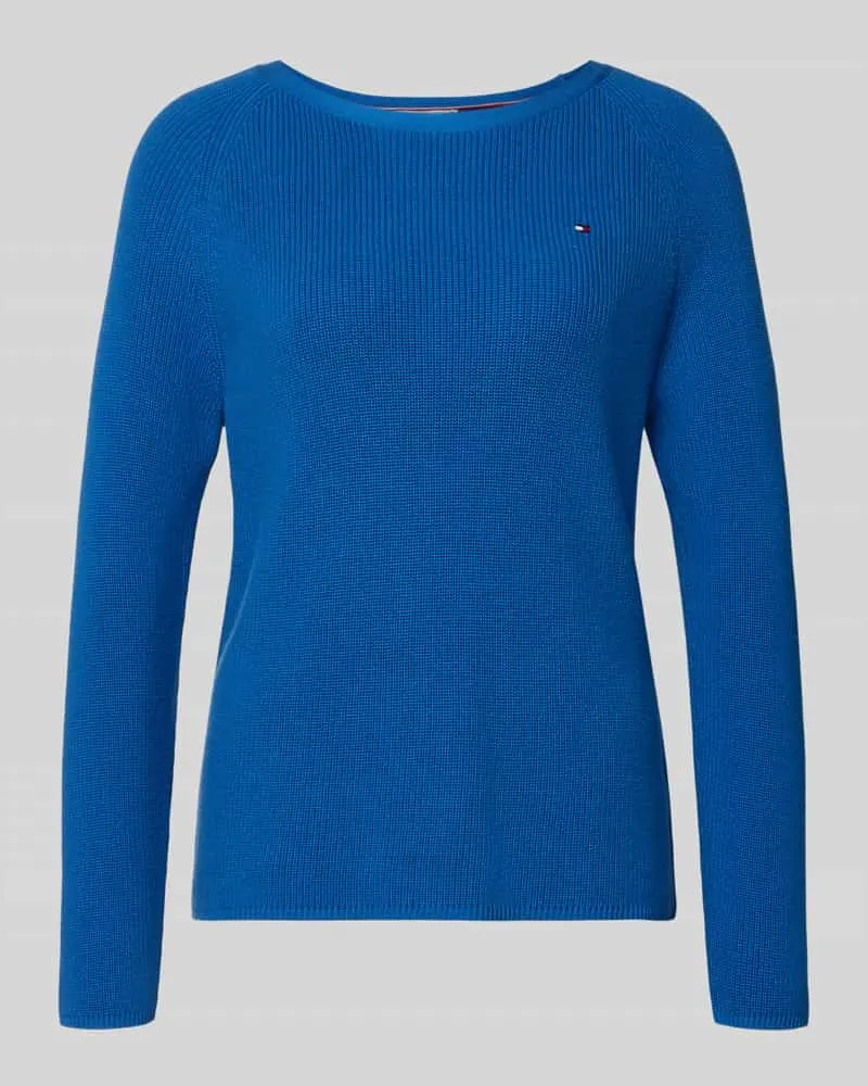 Tommy Hilfiger Regular Fit Strickpullover aus reiner Baumwolle Royal