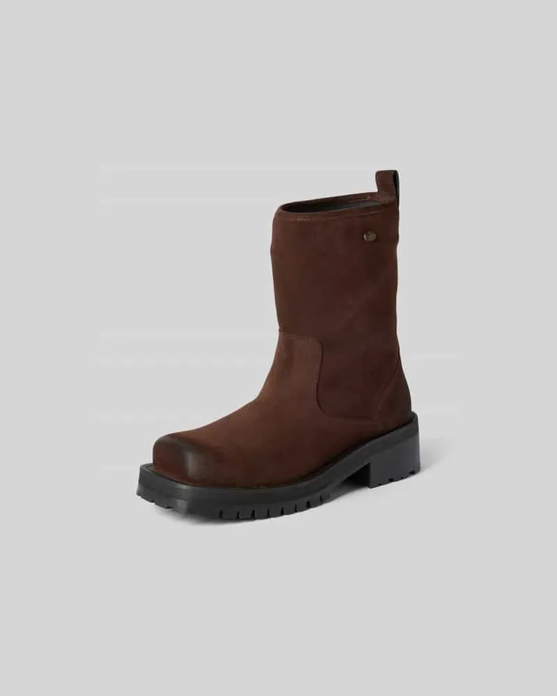 Diesel Stiefel mit Logo-Applikation Dunkelbraun