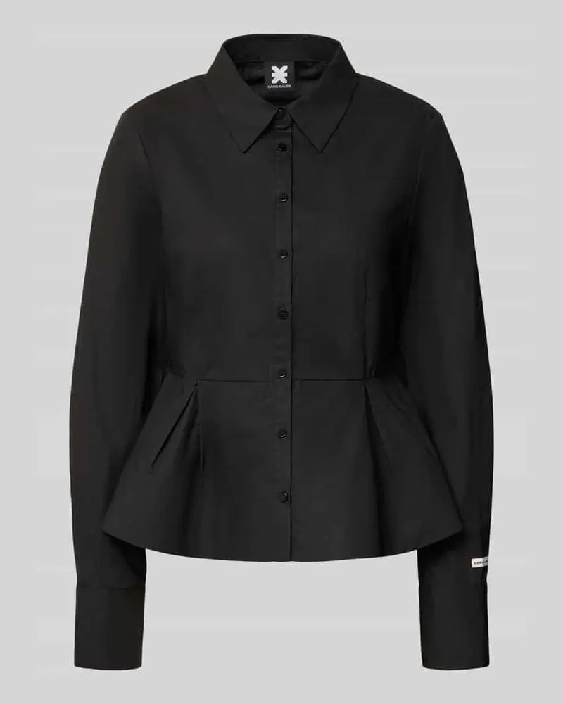 Karo Kauer Taillierte Bluse aus reiner Baumwolle Black