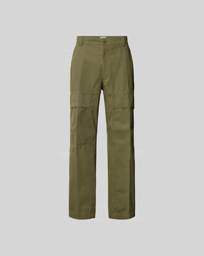 Closed Relaxed Fit Cargohose mit Stretch-Anteil Oliv