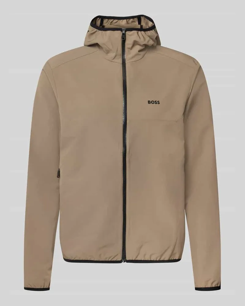 HUGO BOSS Regular Fit Trainingsjacke mit Kapuze Modell 'LW_COMMUTERPRO Sand