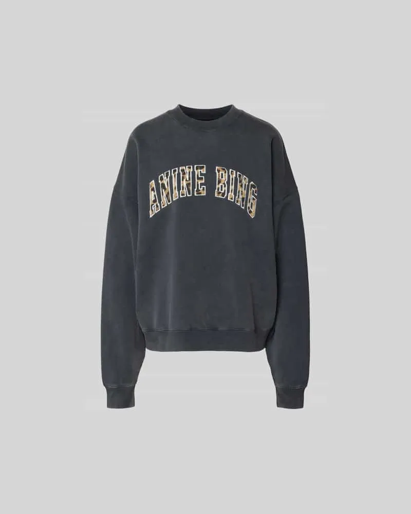 Anine Bing Oversized Sweatshirt aus Baumwolle Black