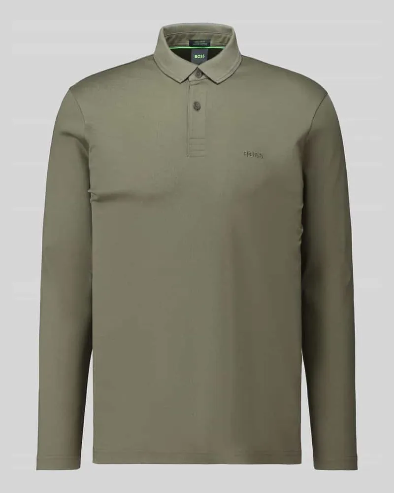 HUGO BOSS Poloshirt mit Logo-Patch Modell 'Pirol Oliv