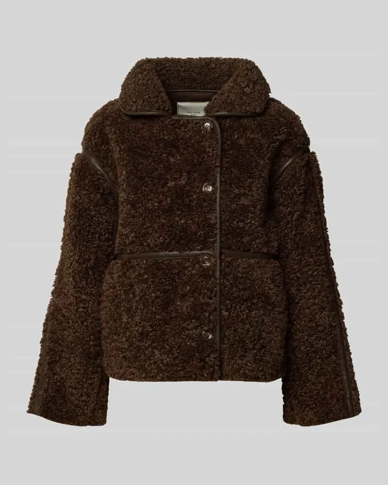 Neo Noir Regular Fit Jacke aus Teddyfell Modell 'Castor Dunkelbraun