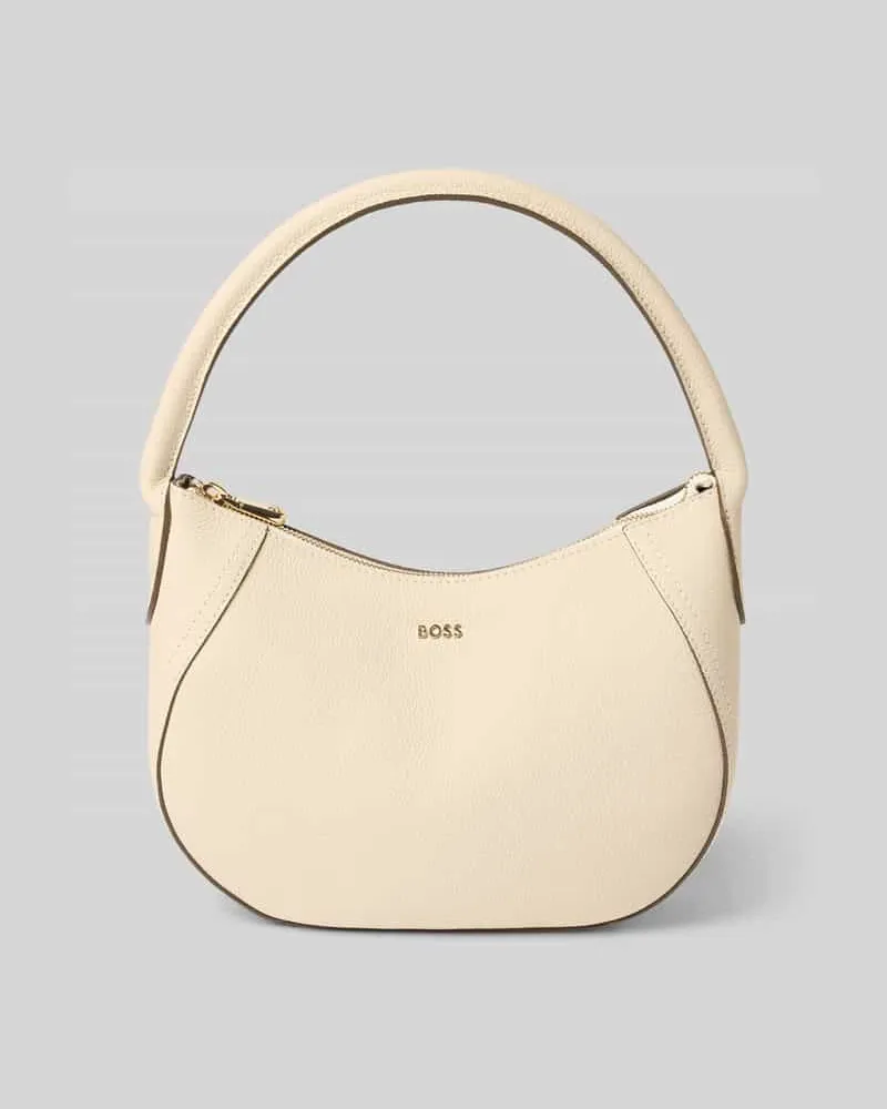 HUGO BOSS Umhängetasche aus reinem Rindsleder Offwhite