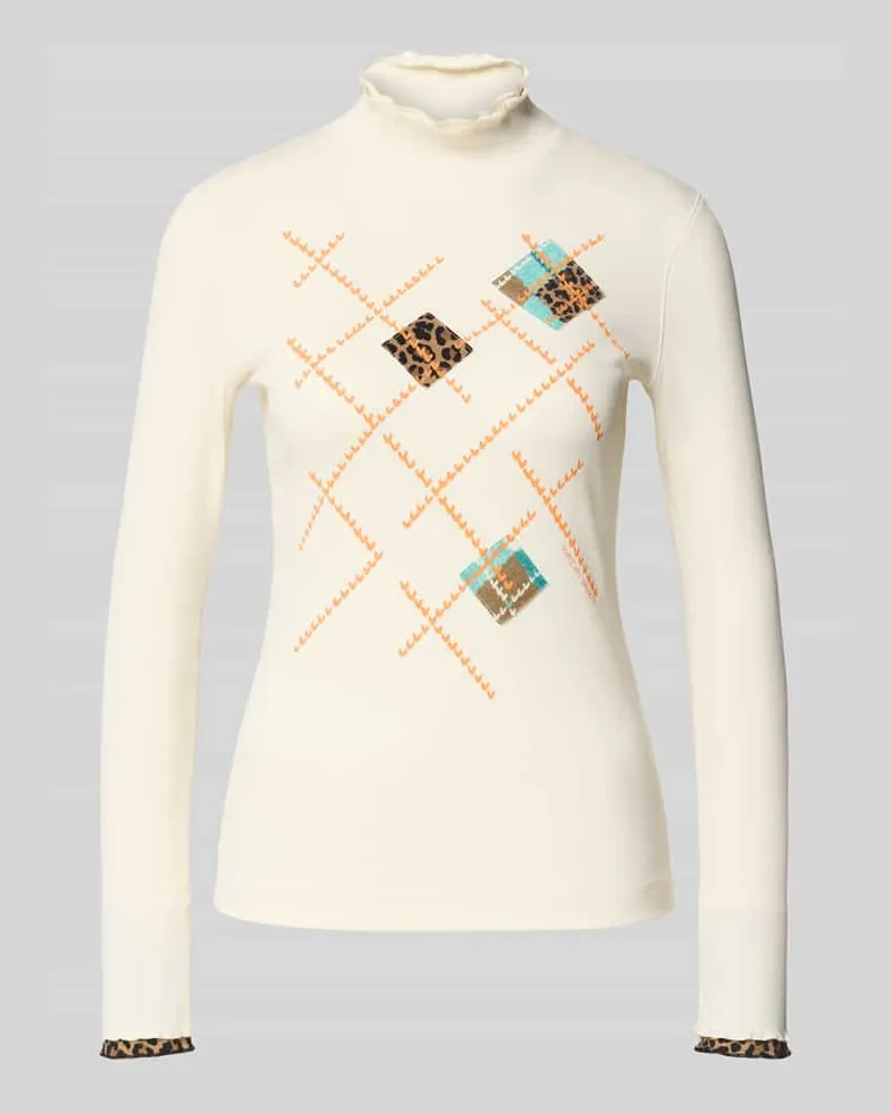 Marc Cain Longsleeve mit gerippten Abschlüssen Ecru