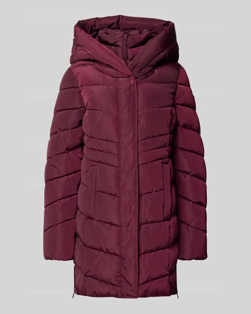 Tom Tailor Regular Fit Steppmantel mit Kapuze Bordeaux