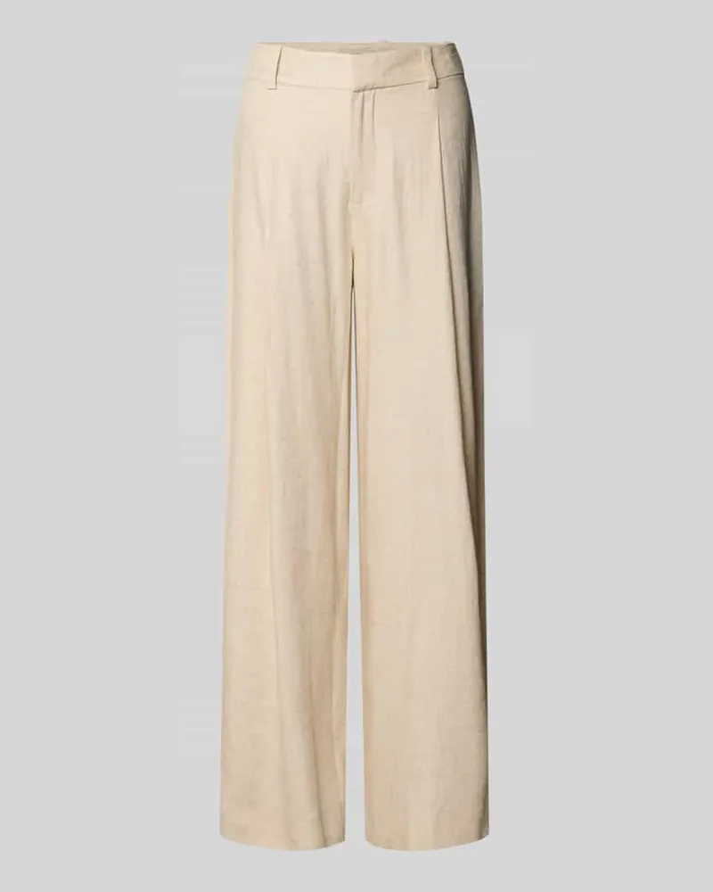 Mos Mosh Wide Leg Pants aus Viskose-Mix mit Biesen Modell 'MIssa Coleen Sand