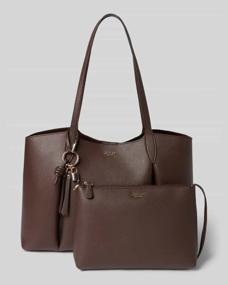 Guess Tote Bag in Leder-Optik Modell 'MELODY Dunkelbraun