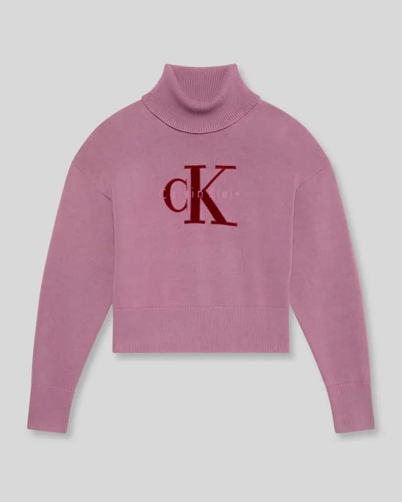 Calvin Klein Regular Fit Pullover aus reiner Baumwolle Bordeaux