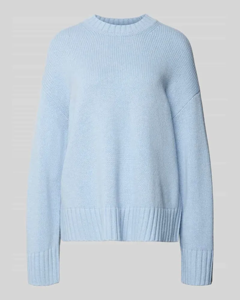 Samsøe & Samsøe Oversized Strickpullover mit Rundhalsausschnitt Modell 'SAKEIKO Hellblau