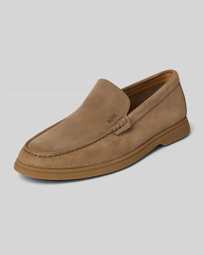 HUGO BOSS Loafer aus Veloursleder Beige