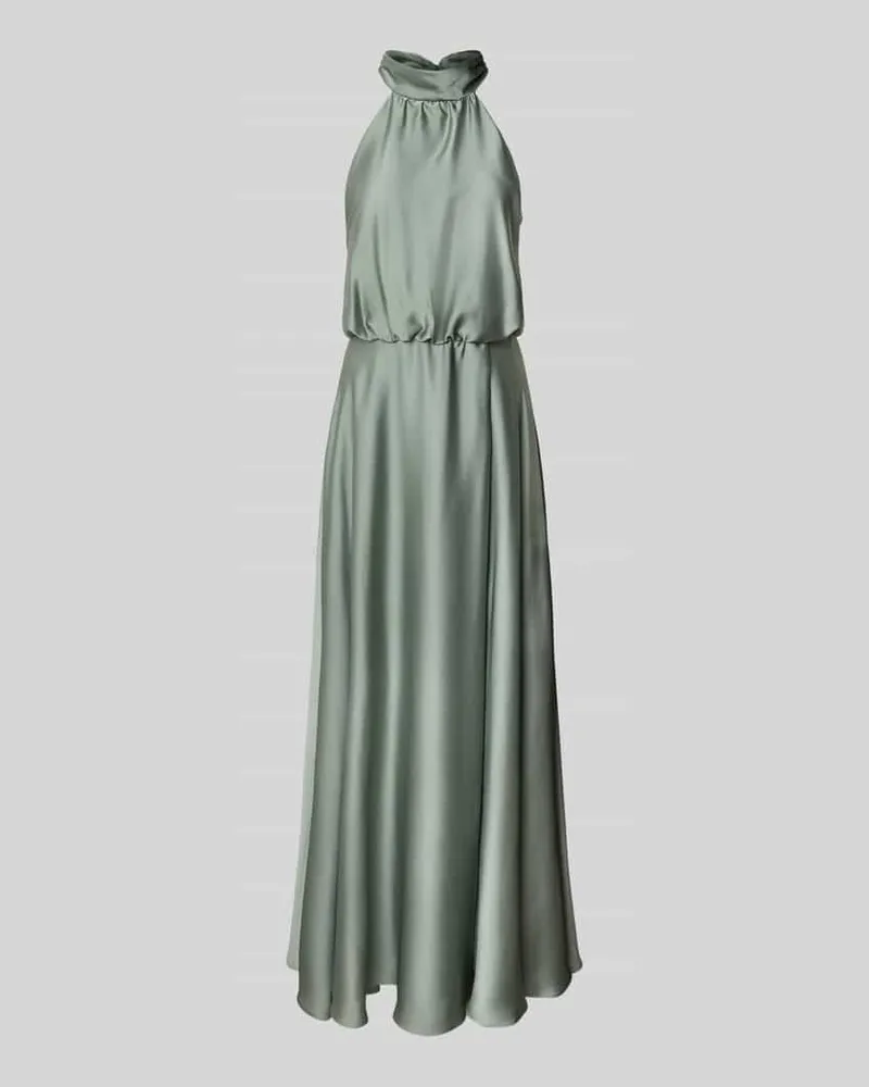 Swing Abendkleid in Wickel-Optik mit Stehkragen Lind