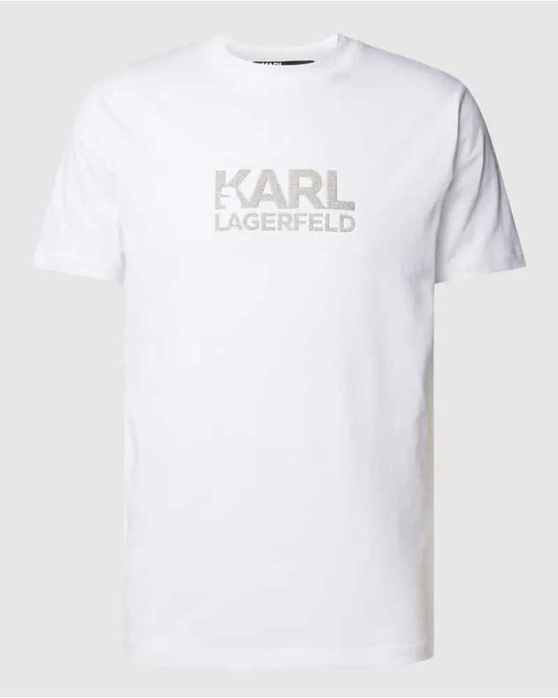 Karl Lagerfeld T-Shirt mit Label-Print Weiss