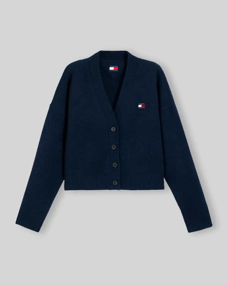 Tommy Hilfiger Relaxed Fit Strickjacke mit Alpaka- und Woll-Anteil Marine