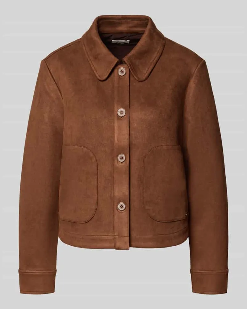 S.Oliver Regular Fit Hemdjacke mit Umlegekragen Camel