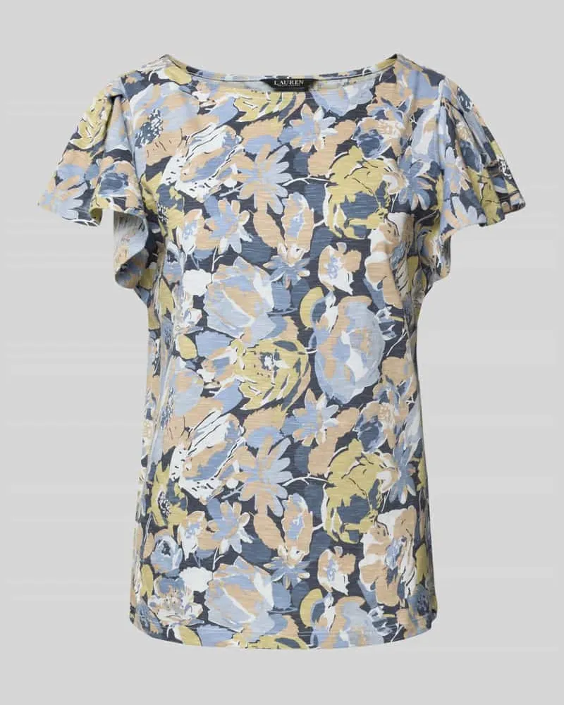 Ralph Lauren T-Shirt mit U-Boot-Ausschnitt Modell 'EDBERT Blau