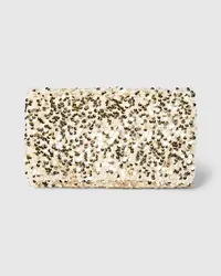 Abro Leder-Clutch mit Strass-Schleife Gold