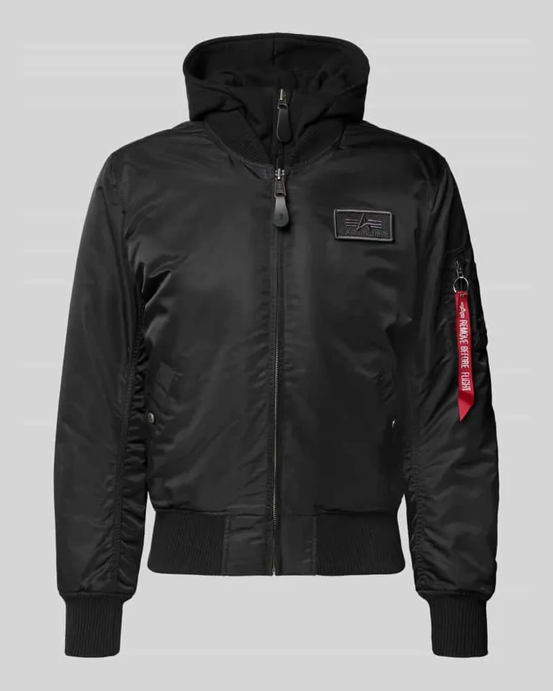 Alpha Industries Bomberjacke mit Reißverschlusstasche am Ärmel Black